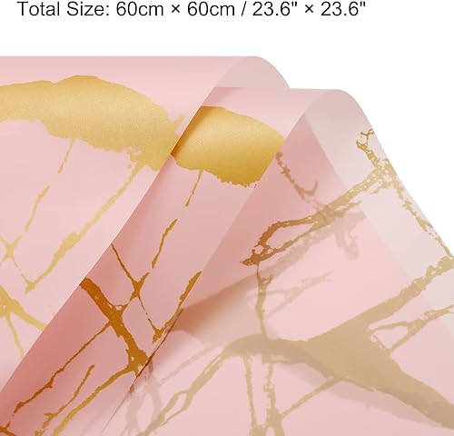 Miniatura 2 de MECCANIXITY 20 piezas de papel de regalo de flores marmoleadas de 23.6 x 23.6 pulgadas, impermeable para manualidades, caja de regaloembalaje de