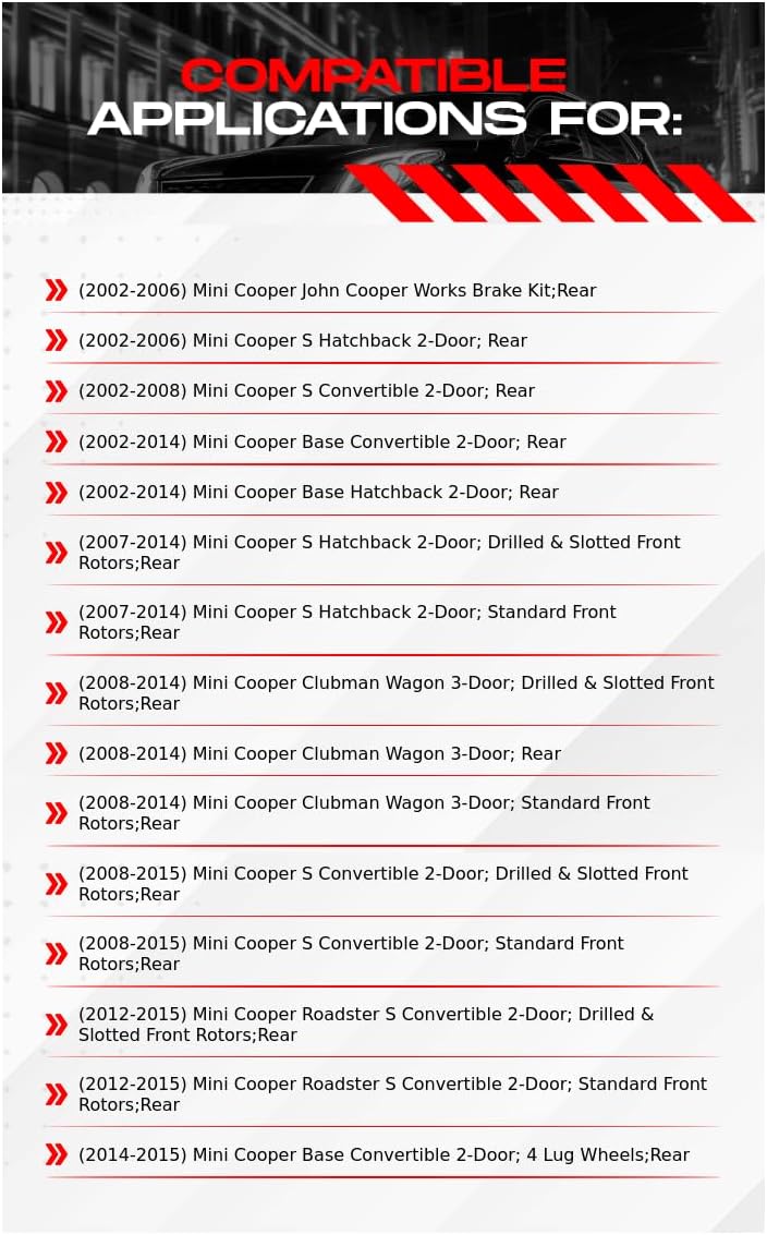 R1 Concepts Rear Brake Rotors For 2002-2015 Mini Cooper| Drilled Slotted Disc Brake Rotors| Brakes and Rotors