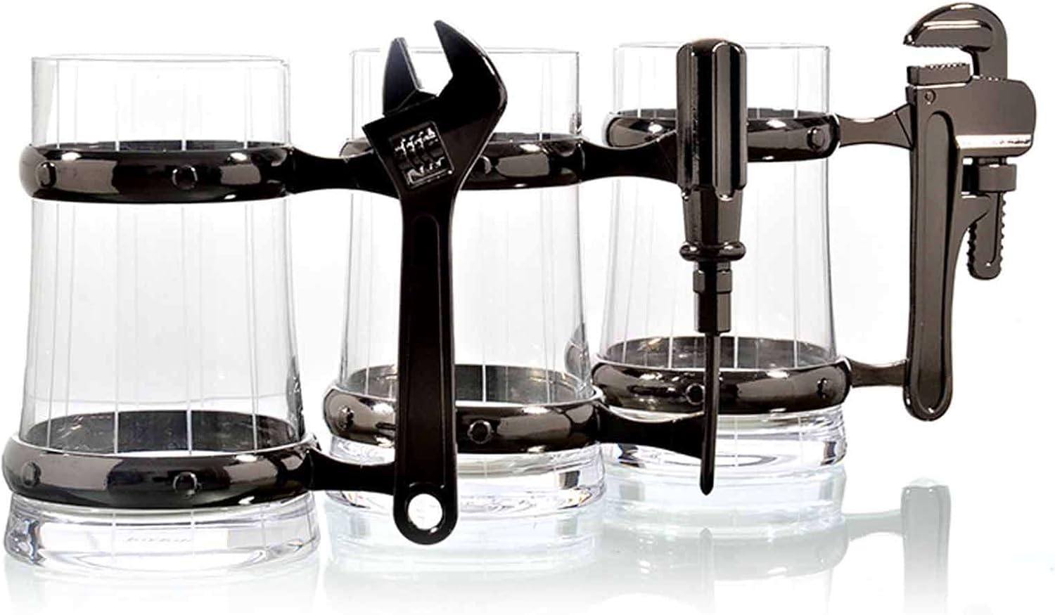 PiWine Beer Mugs Set,Personalized Glass Beer Mug With Handle,Medieval Vintage Hardware Style Glass Cup,Fashion Drinkware Cup For Beer Coffee Drinks Milk Etc-hammer-500ML (Color : Torx wrench)