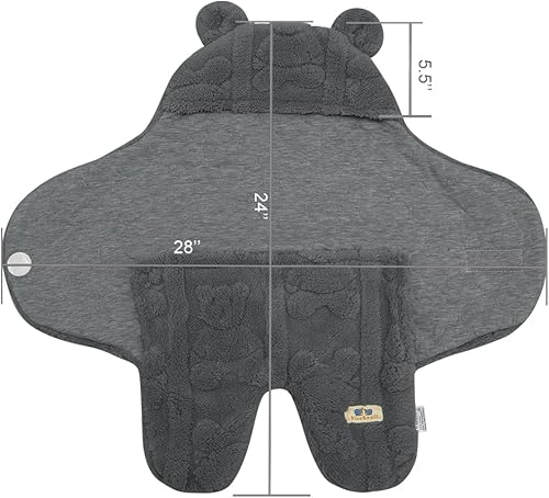 Miniatura 3 de BlueSnail Cómoda manta para envolver al recién nacido, transpirable y suave (oso gris)