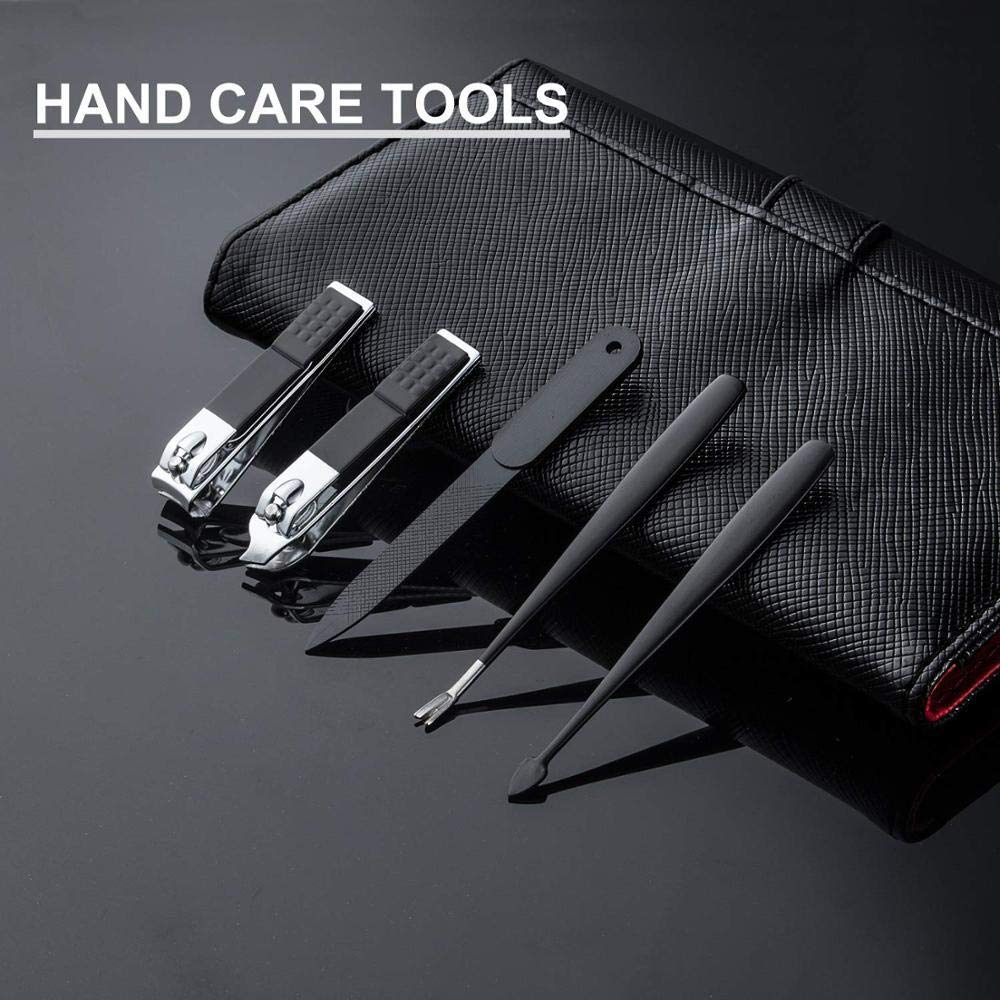 Kit de manucure, coupe-ongles professionnel, kit de manucure en acier inoxydable, kit de toilettage professionnel, kits de soins des ongles, étui à ongles de voyage portable-rouge_18 pièces (rouge 1