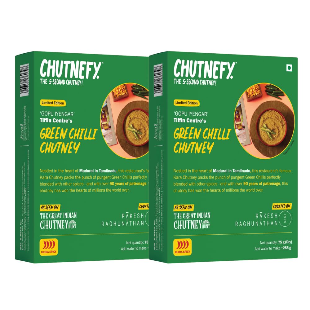 CHUTNEFY - 5-Second Instant Hari Mirchi / Green Chilli Dry Chutney By Rakesh Raghunathan (Pack Of 2) Each Pack Serves 5-6 Ready-To-Eat Chutneys| 100% Natural Ingredient | No Preservatives Or Additives (B0DDXQ4HVW) Amazon Price History, Amazon Price Tracker