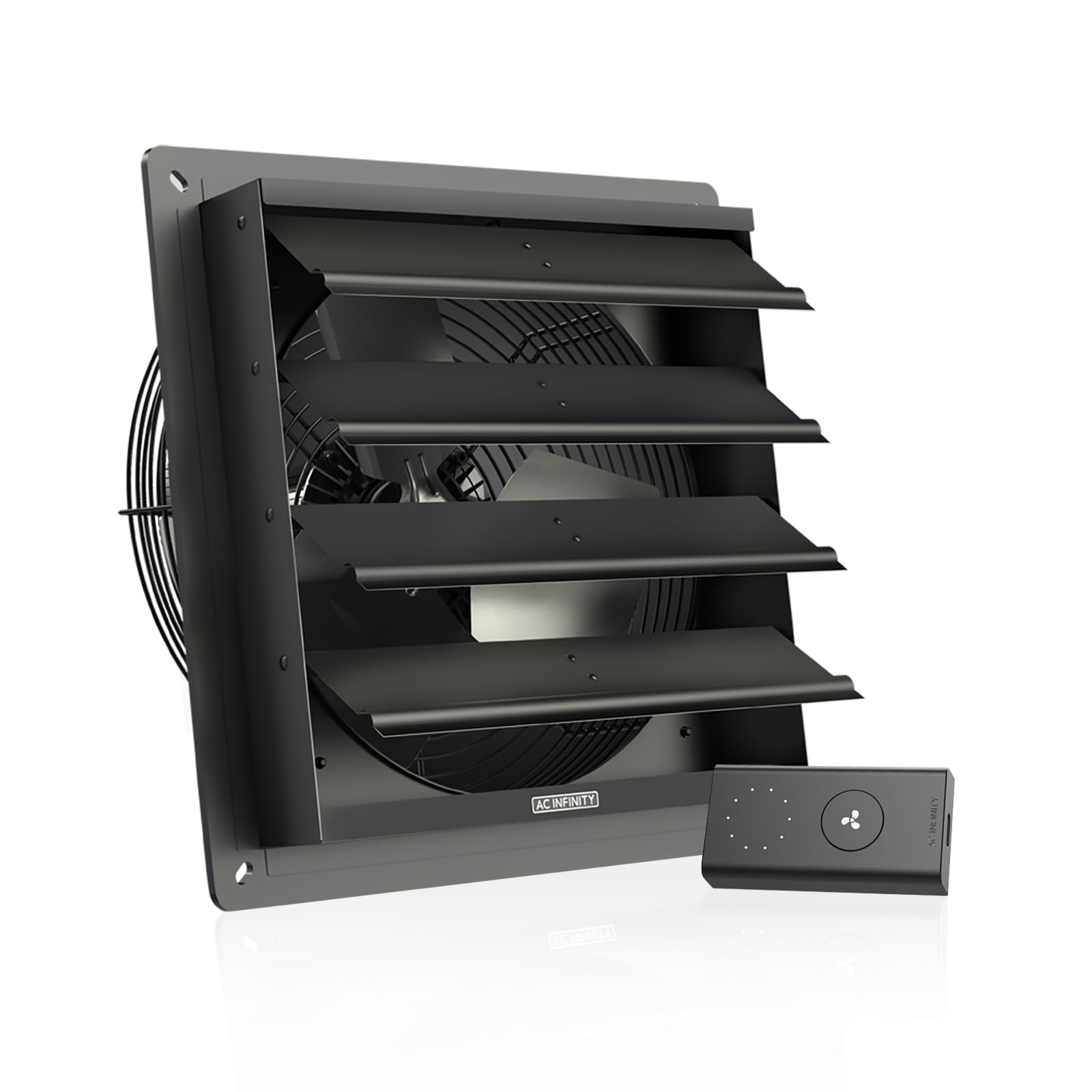 AC Infinity AIRLIFT S12, Shutter Exhaust Fan 300mm with 10-Speed Controller, EC Motor - Wall Mount Ventilation and Cooling for Sheds, Attics, Workshops, and Greenhouses, 12-Inch