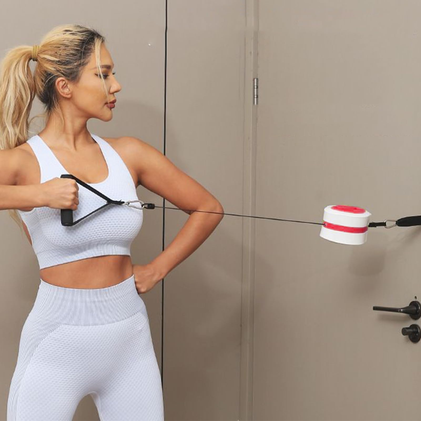 Tubi Fitness con Maniglie, Fasce di Resistenza per Allenamento, Accessorio Fitness per Bodybuilding Braccio Gambe Polso Caviglia Casa Palestra Yoga