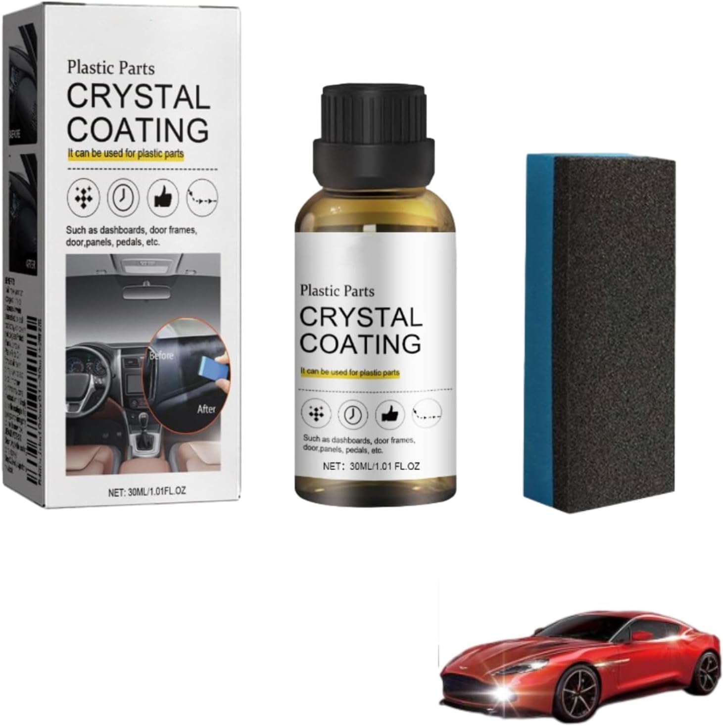 Coating Agent For Automotive Plastics, Car Plastic Restorer, Crystal Coating Plastic Restoration, Long Duration Plastic Parts Refurbish Agent (1)