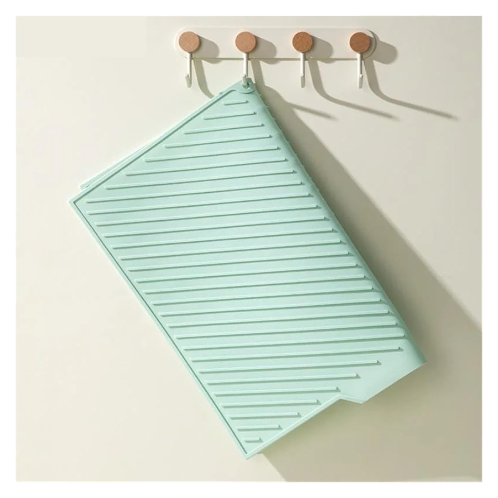 Tapete de drenaje rectangular de silicona, tallas S M L | Para platos, ollas, vajilla y utensilios, antideslizante posavasos anticalor(Beige,M)