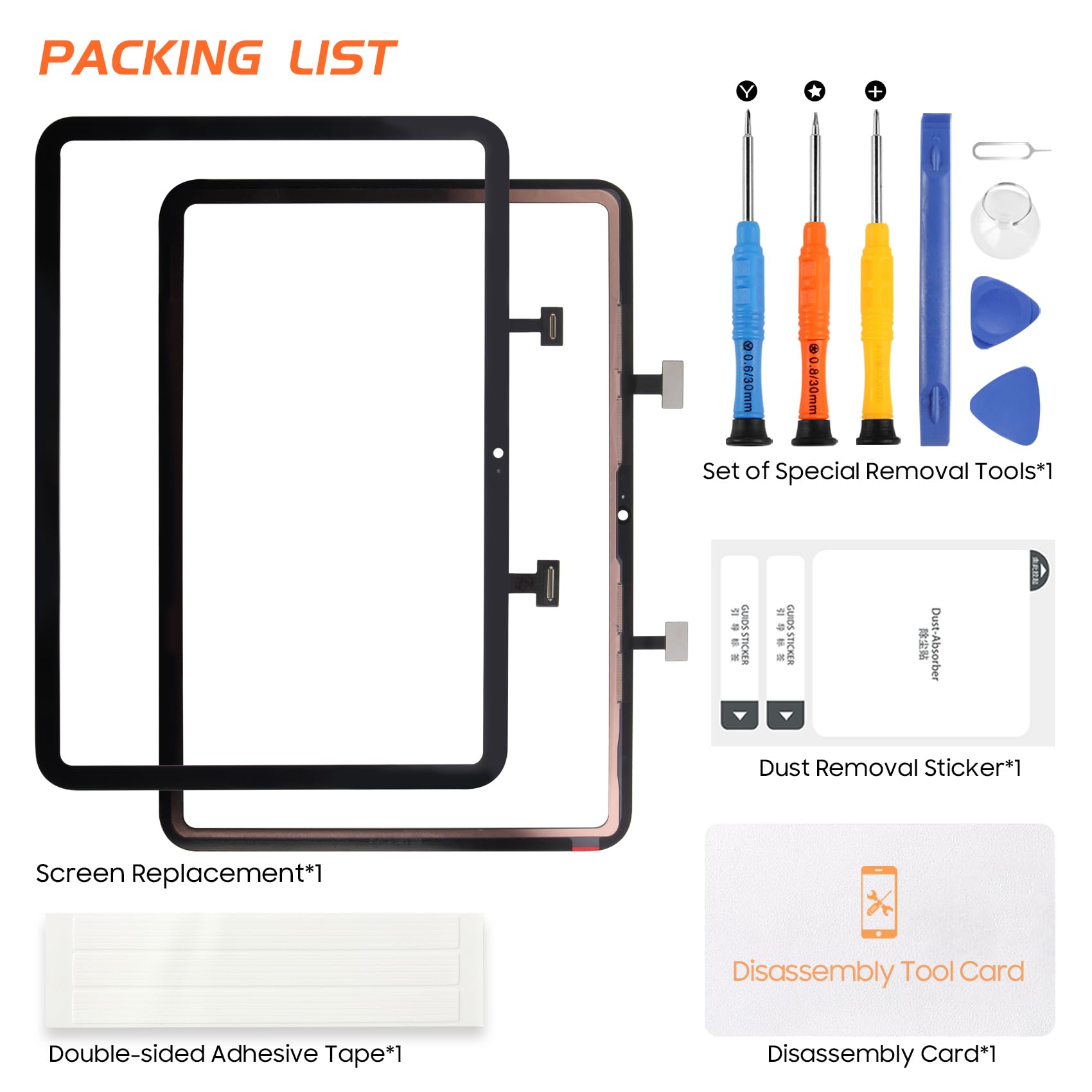 Pantalla táctil para iPad 10 2022 de 10,9 pulgadas de repuesto para iPad de 10ª generación A2696 A2757 A2777 digitalizador pantalla táctil juego de reparación de pantalla negra