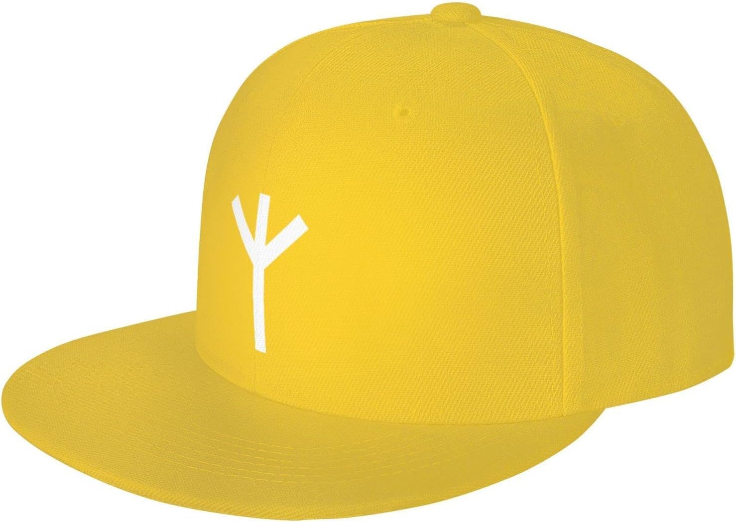 Algiz Rune Baseball Cap for Men Or Women Flat Brim Hat Adjustable Black