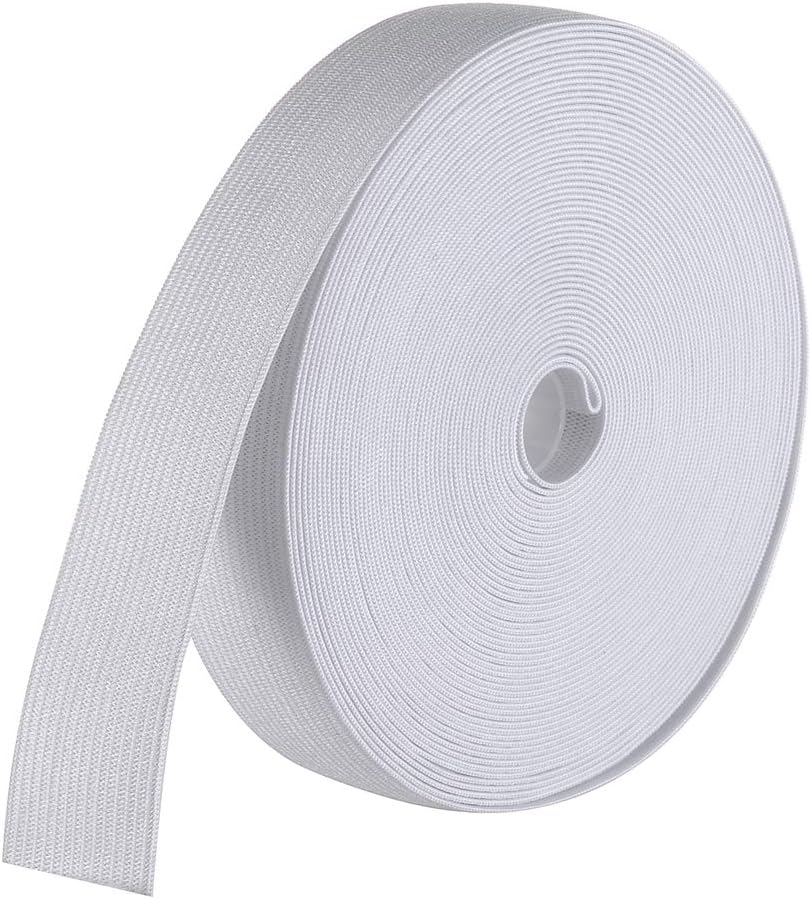 uproll Elastic Bands Spool for Sewing(White, 1 Inch by 12 Yard)