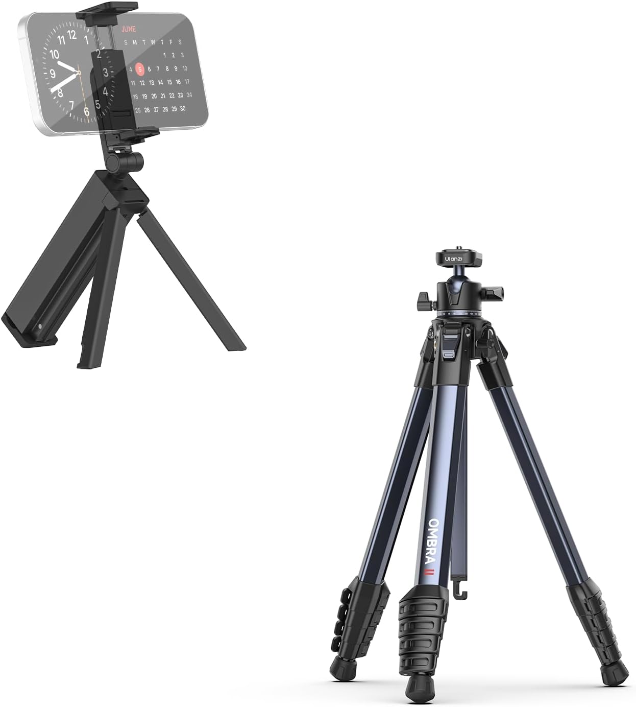 ULANZI SK-20 Airplane Phone Holder and ULANZI Camera Tripod 61.5 Inch