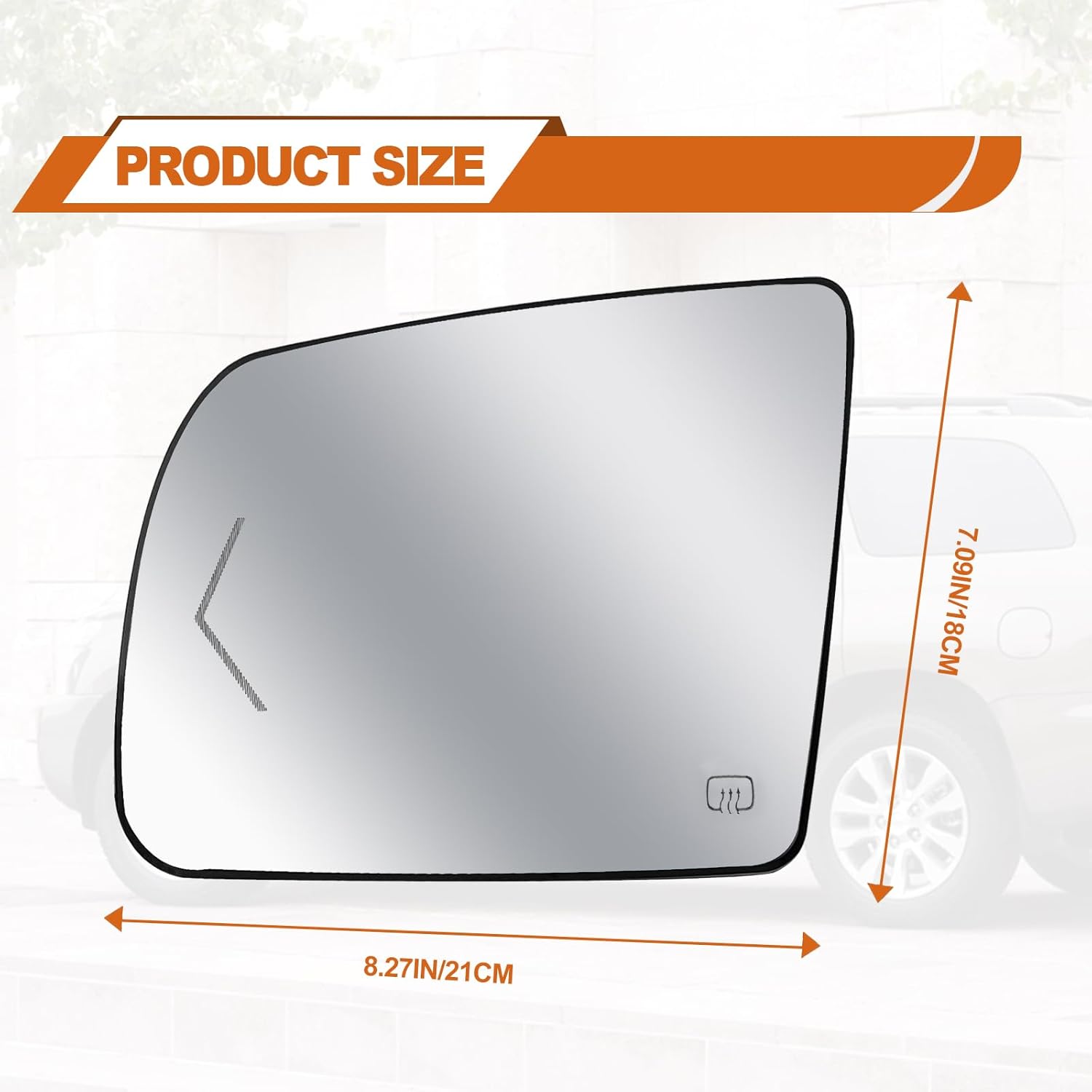 Toyota Driver Left Side Heated Convex Mirror Glass - Side View with Rear Holder and Turn Signal, Replacement for 2008-2017 Sequoia 2007-2020 Tundra Passenger Side