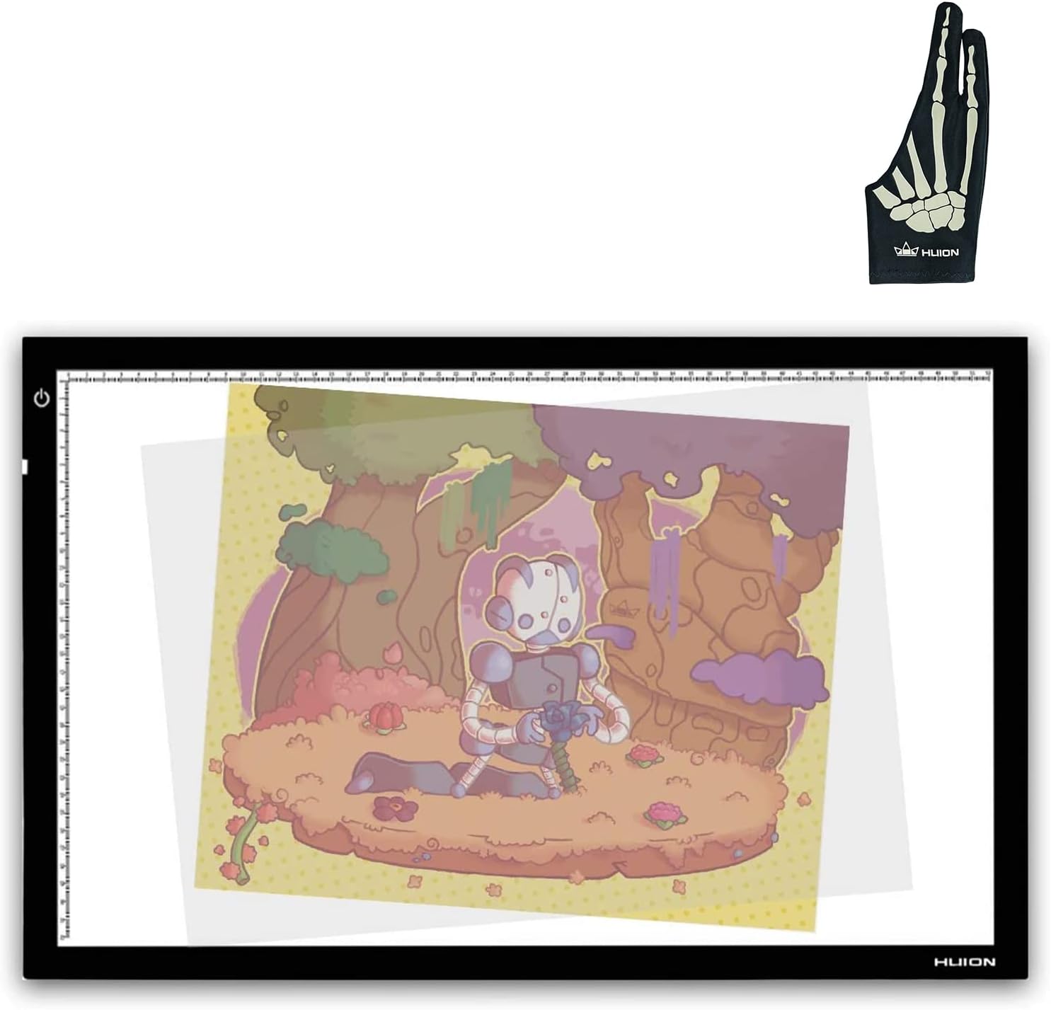 HUION A2 Large Tracing Light Box with Skeleton Artist Glove, AC Powered Light Pad, Adjustable Brightness (20.47" X 12.6") : Arts, Crafts & Sewing