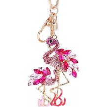 1 Pieces Flamingo Keychain,Flamingo Gifts,Gold Plated Crystal Key Chains,Purse Charms for Handbags