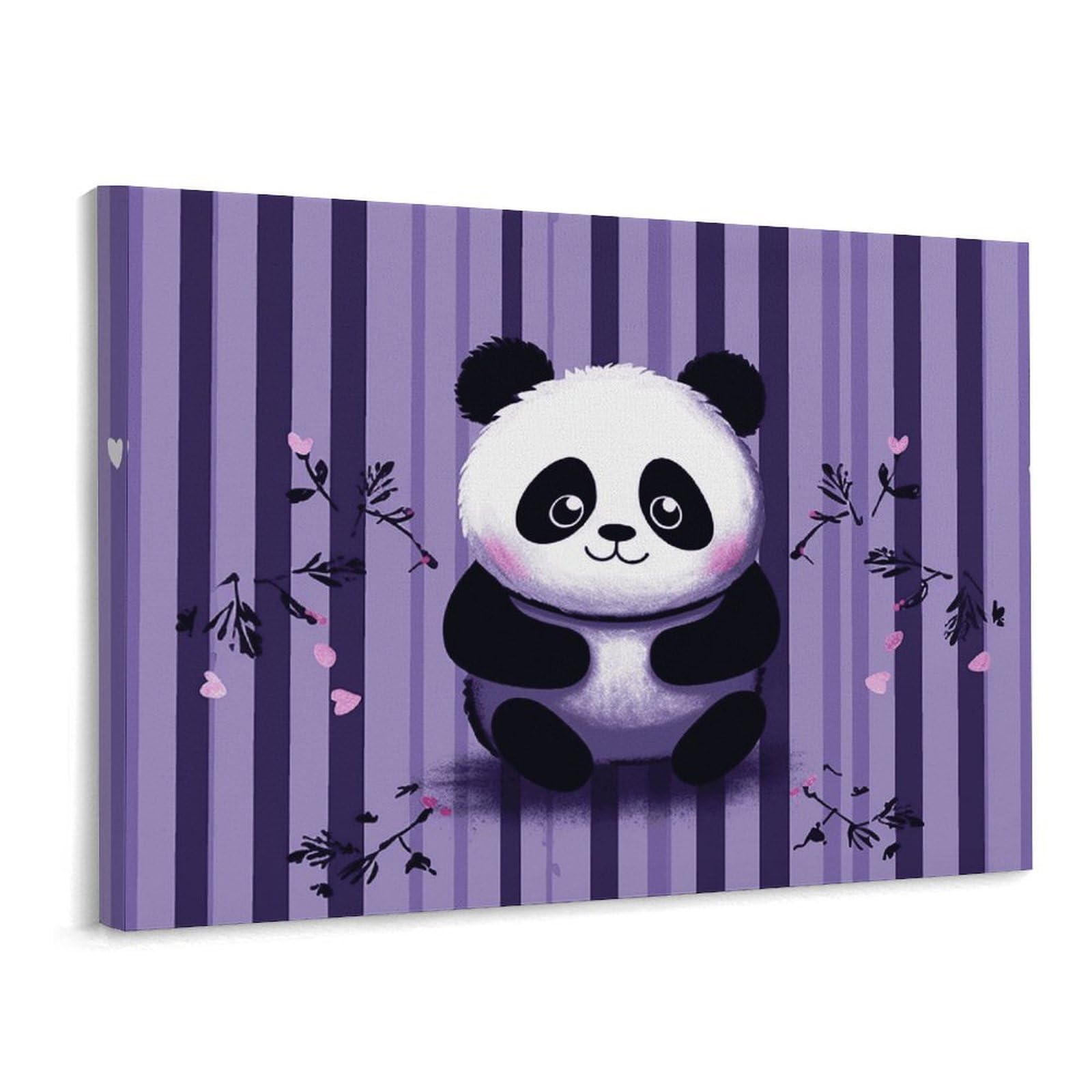 Toile murale panda violet de 40x30 cm pour sublimer votre décoration de Noël