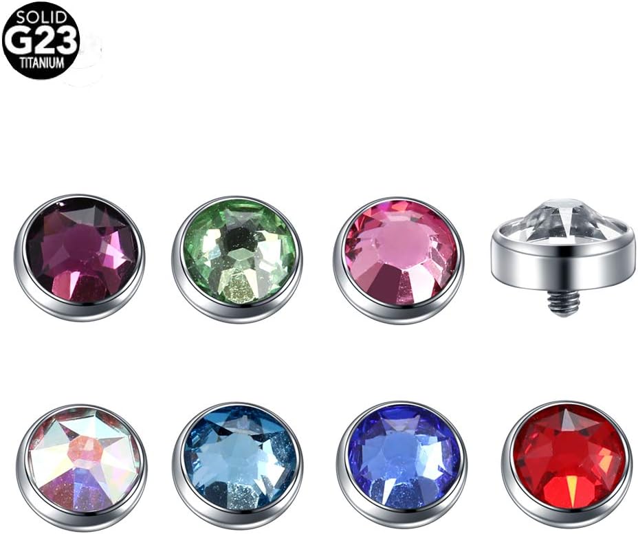 Xpircn 14G Titanium Micro Dermal Anchor Top Crystal Top Dermal Piercings Surface Skin Piercing Body Jewelry - Image 7