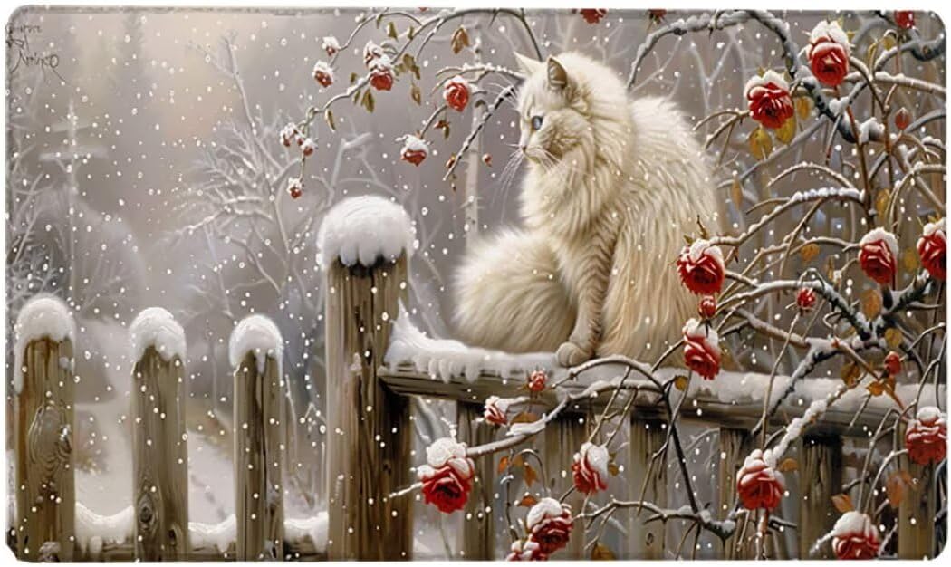 LUESUAYN Cat Mouse Pad Gaming Large XL Extend White Mousepad Big Full