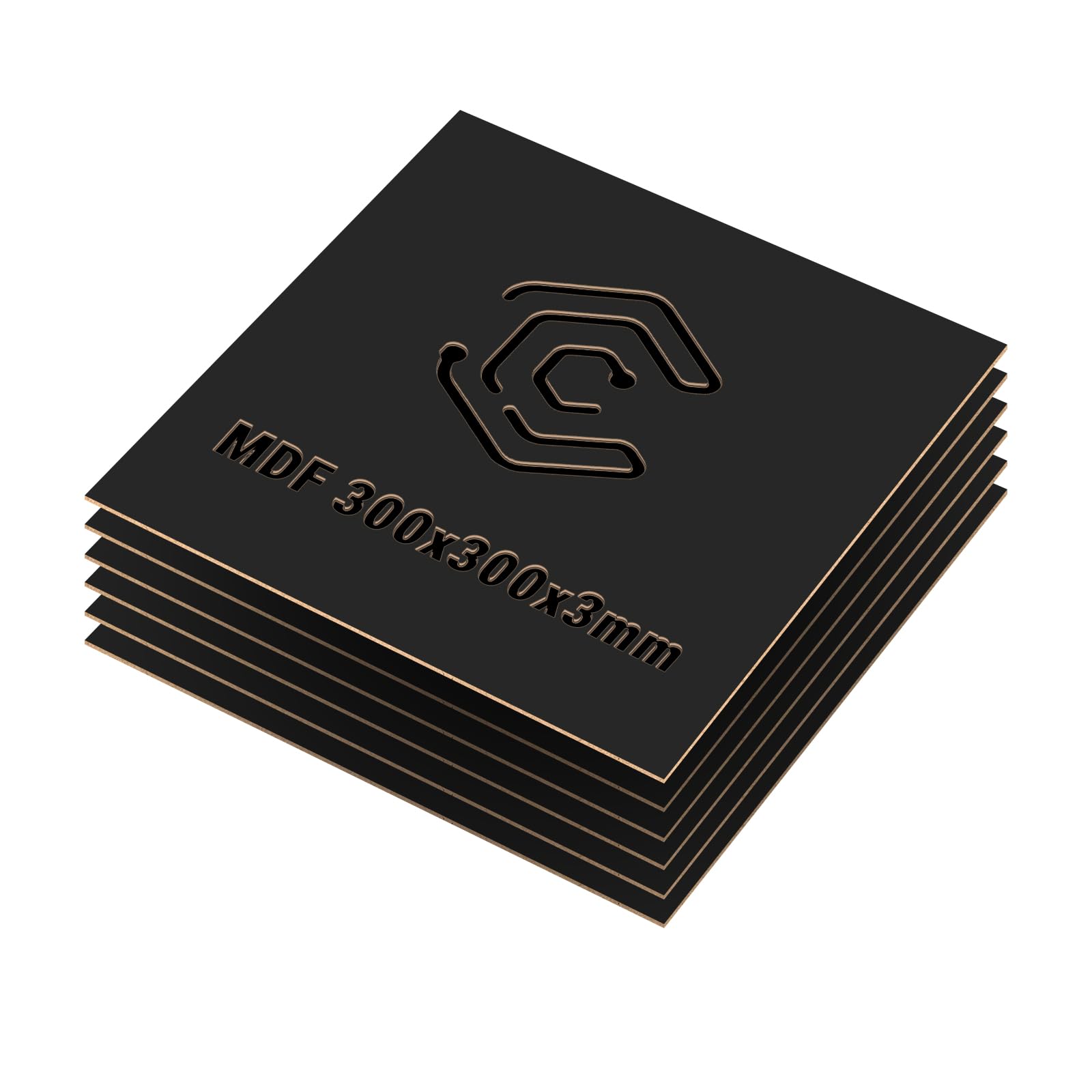 Płyty MDF 3 mm, laserowe płyty drewniane, 30 x 30 cm, 6 sztuk, cięcie laserowe, drewno do grawerowania laserowego, routera CNC, piła wyrzynarkowa, modelowanie, ażurowa (czarna)