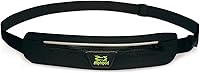 Amphipod AirFlow MicroStretch Belt: Ultra-Light Breathable Waist Pack for Runners, Jogging - Bounce-Free, Expandable Storage - Black/Silver L