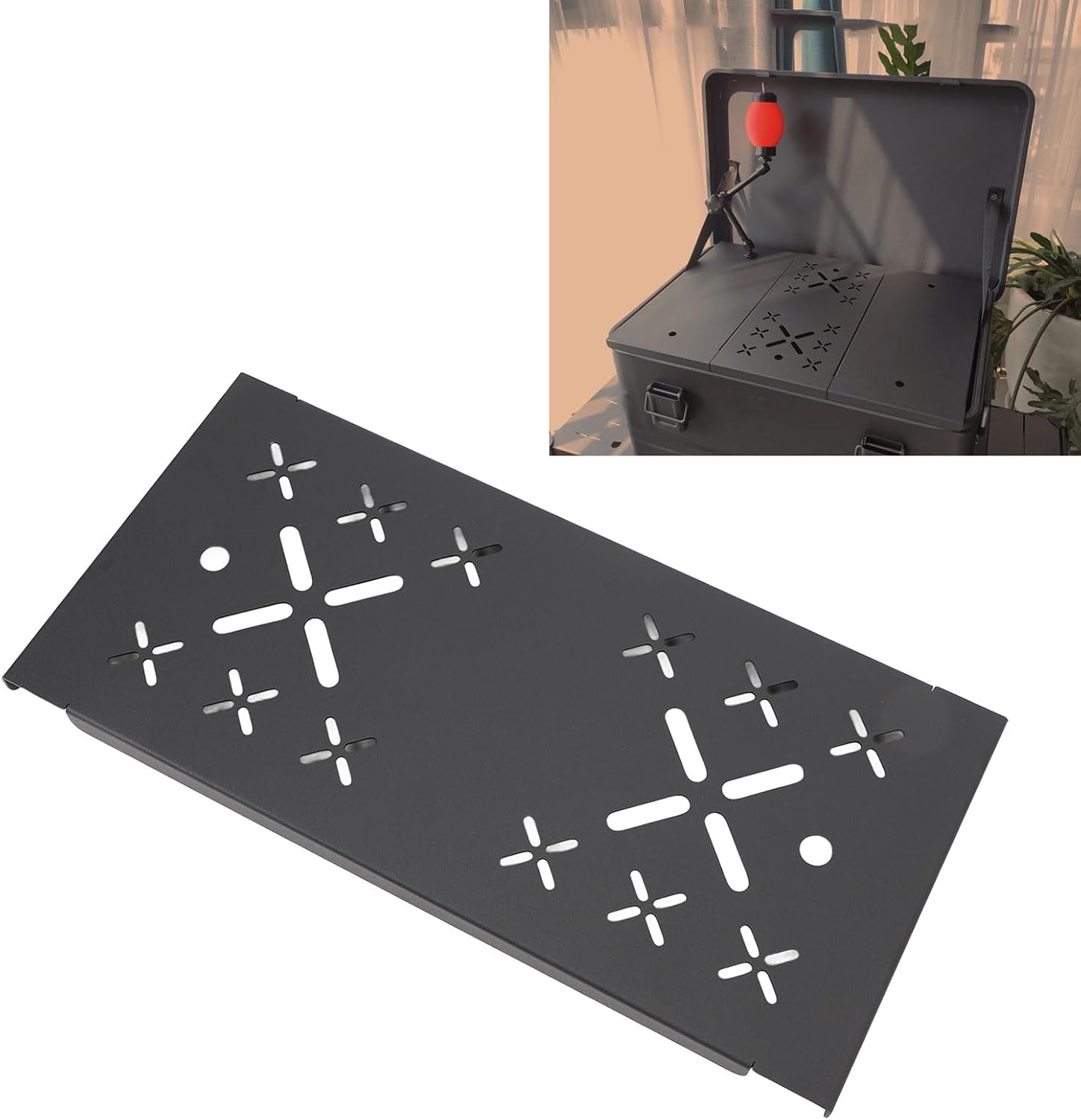 50L Aluminum Alloy Storage Box Board, Lightweight Camping Table Board with Large Buckle Design, Sturdy Top Board for , (Hollow Board)