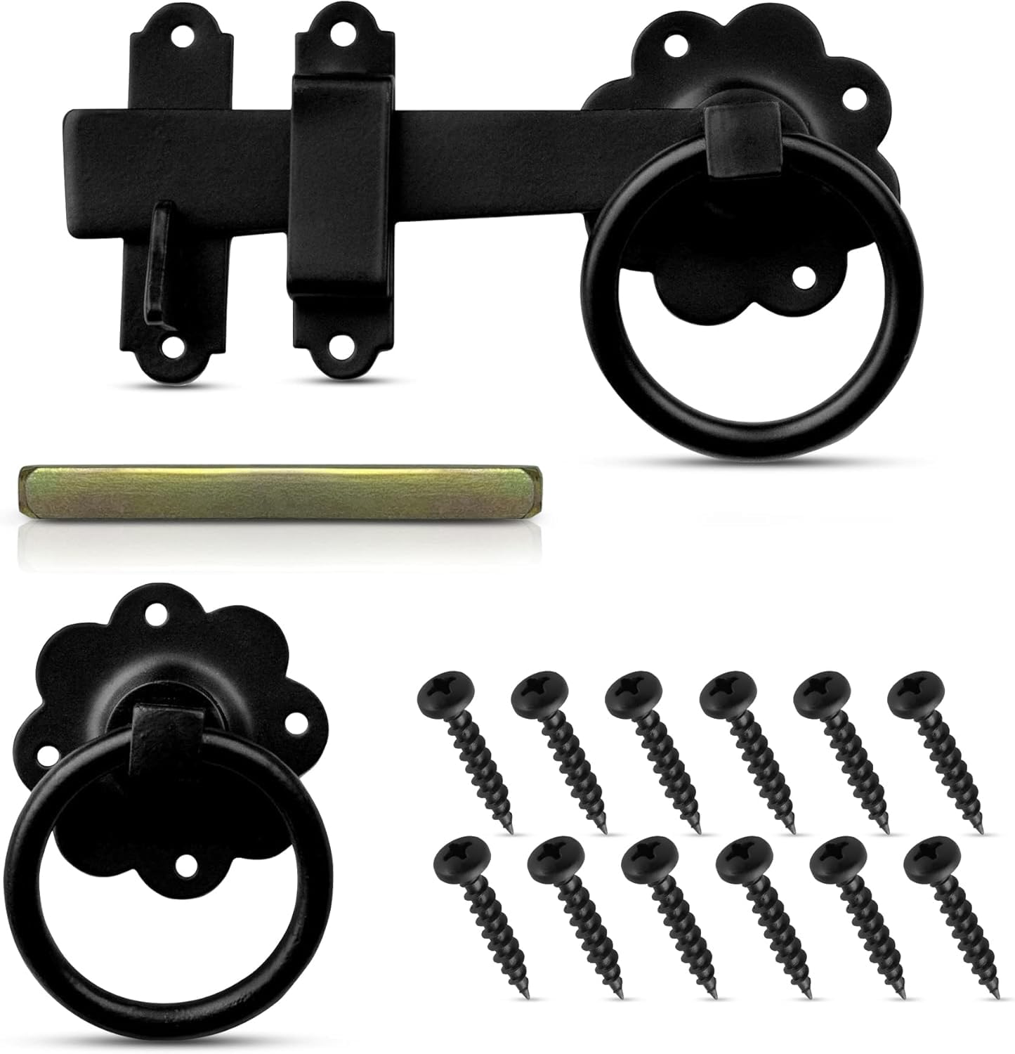 Black Ring Gate Latch, Garden Gate Latch, Door Catch, Gate Latches, Gate Latch, Door Latch, Gate Lock, Door Latches, Garden Gate Latches and Catches, Shed Door Latch, Shed Latch,