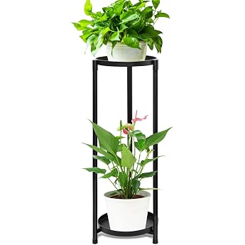 Plant Stand Metal Flower Pot Stand Flower Pot Holder Indoor and Outdoor Plant Holder for Patio Garden Balcony Living Room A