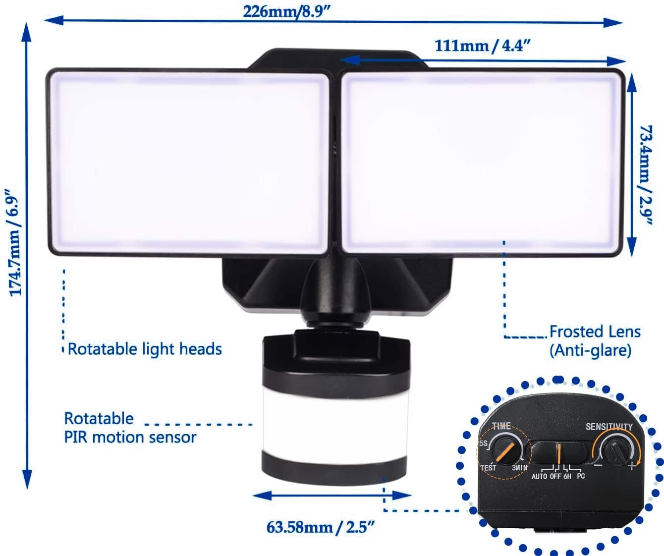 Gеt Sресіаl Prісе Security Lights Outdoor Motion Sensor, Dusk to Dawn Flood Lights Exterior 5000K Multifunction Hard Wired 110V/130V, ETL Approved Motion Detected for Garage/Porch/Yard, 2-Pack, GLEEBOM