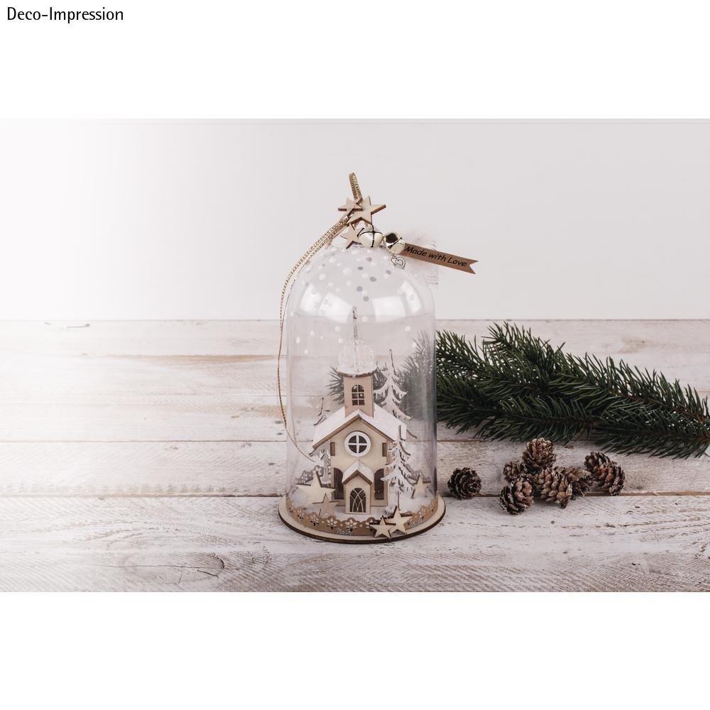 Rayher Cloche avec socle, transparent, 1 pce., plastique, Ø 11cm, H 19cm, arts créatifs, protection de décorations miniatures, pâques, Noël -46123000