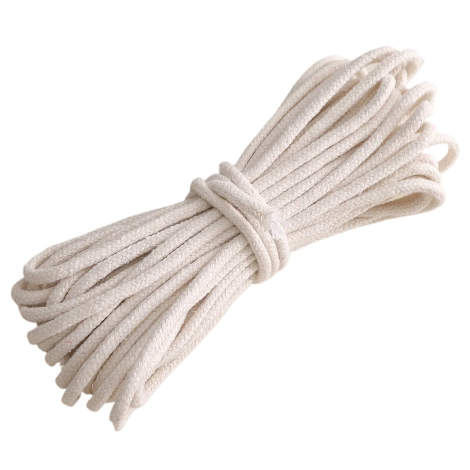 Cotton Macrame Cord 3.0mm 10m Braided Cotton Cord Multi-use Rope for DIY Tapestry Clothing Sewing Craft Projects Handicraft Home Supplies(Color1)