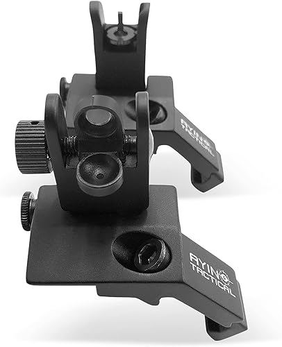 Miniatura 3 de AYIN Miras tácticas de hierro abatibles para rifle, visión de hierro delantera y trasera de transición rápida, riel Picatinny y riel Weaver