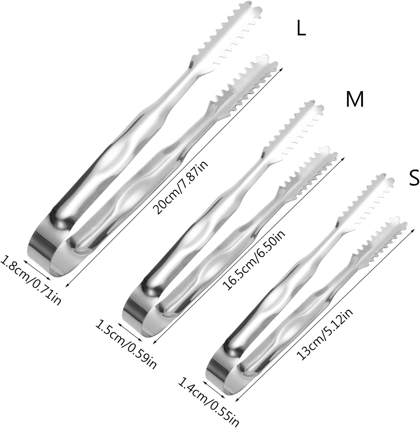 Stainless Steel Ice Tongs Non-Stick Bread Tongs Serving Tongs With Teeth Sugar Ice Tongs Kitchen Serving Tongs Stainless Steel Ice Tongs, 7 inch