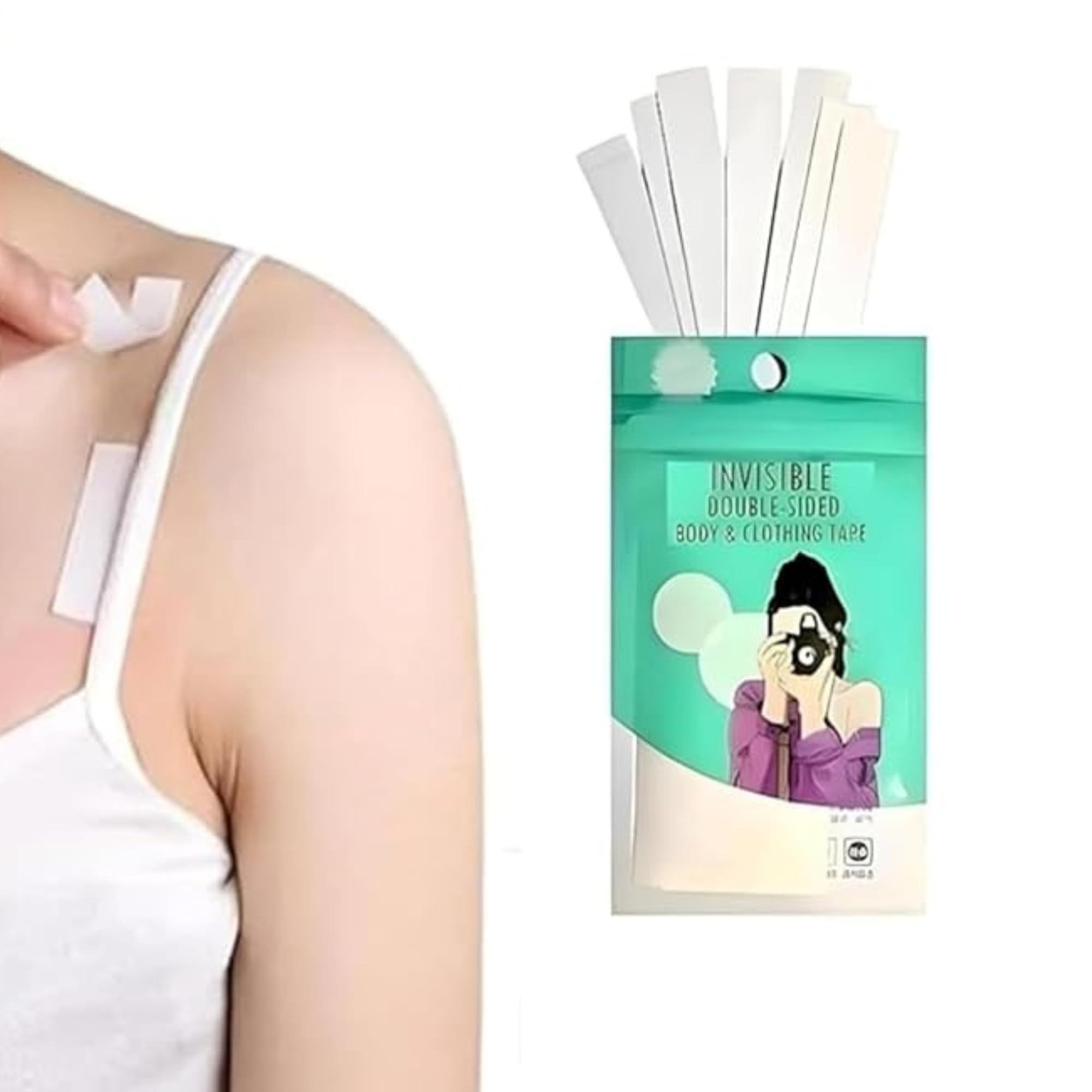 anekh Double Sided Tape for Fashion, Clothing and Body | All Day Strength Invisible Dress Tape for women | Gentle to stick on Skin and clothes (Transparent)-picture-23