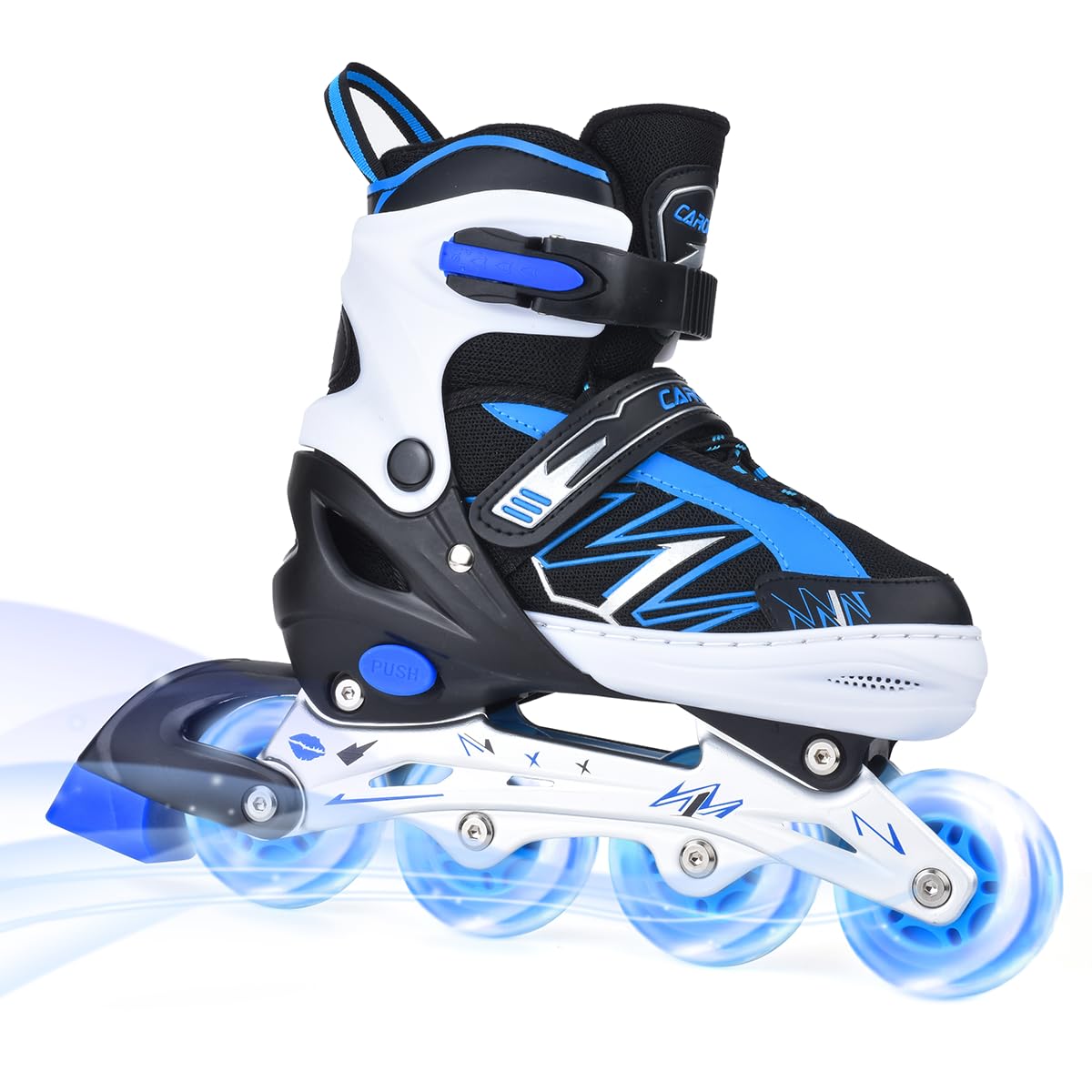 ERNAN Inline Skates,Adjustable Light up Kids Inline Skates, for Boys and Girls,Roller Skates for Kids Youth, Beginner (Blue, M)