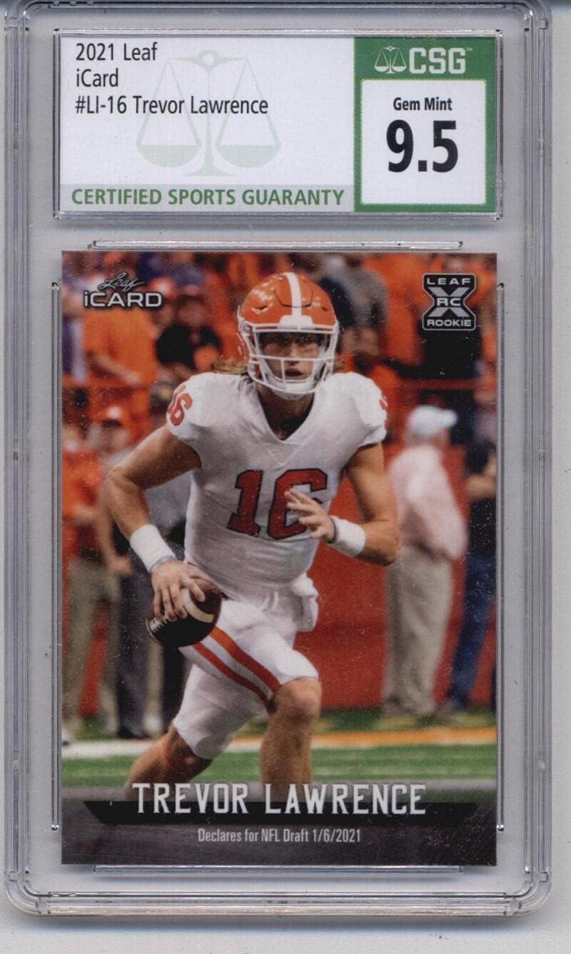 2021 Leaf iCard #16 Trevor Lawrence RC - Jacksonville Jaguars (RC - Rookie Card) NFL Football Card CSG 9.5 Gem Mint