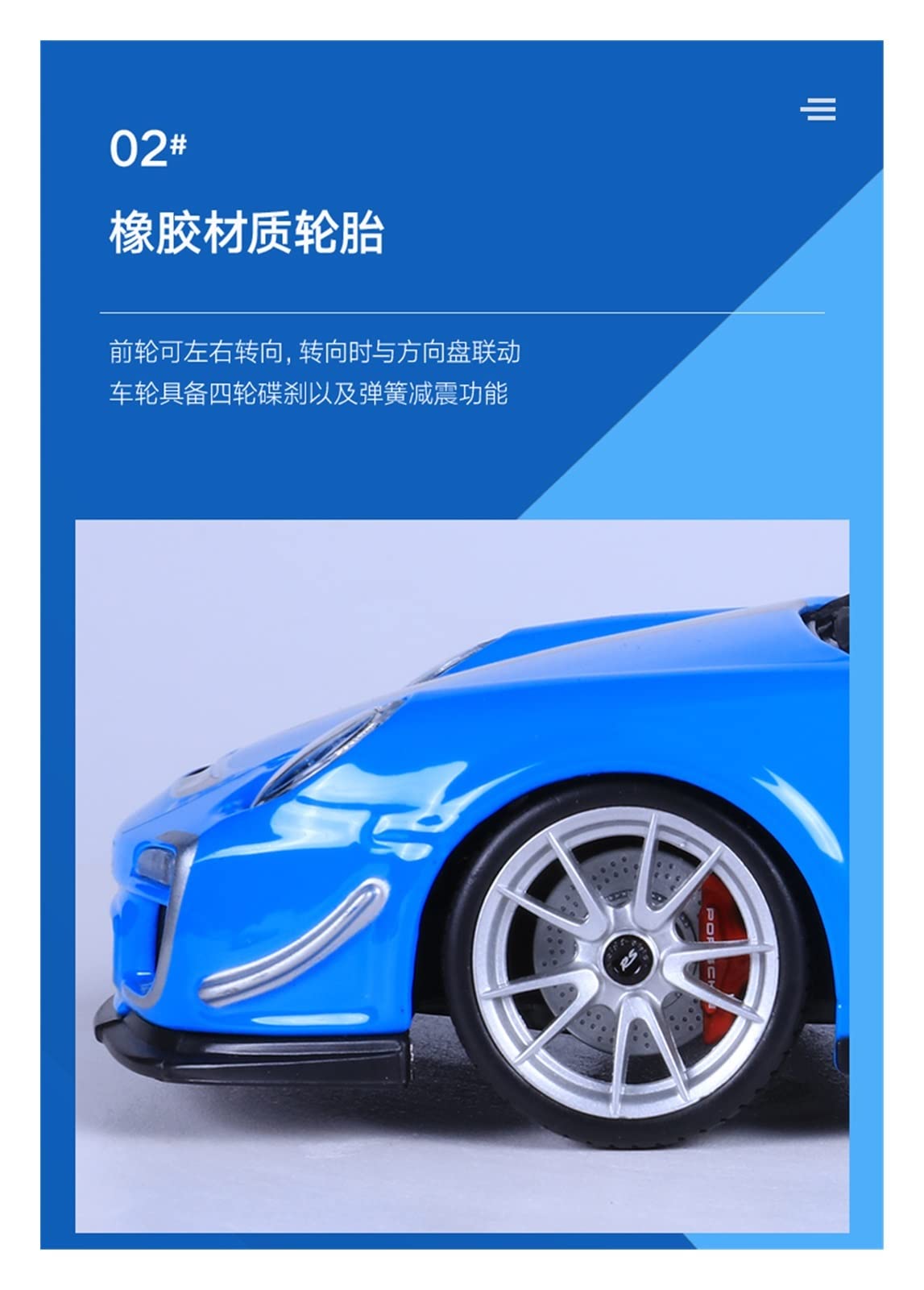 Veicoli a Motore in Scala 1/18 per Porsche 911 GT3 RS 4.0 Statico in Metallo Pressofuso Modello di Auto da Corsa di Simulazione da Collezione Ornamento Modello di Auto Replica(Blue)