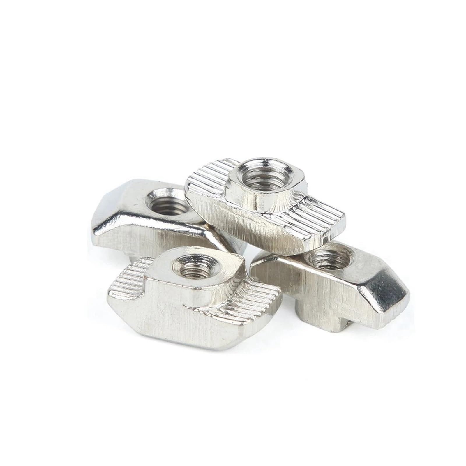 T-Muttern Gleitschlitz-T-Muttern, 1515 Serie Aluminium Profil T Muttern Kohlenstoffstahl vernickelt Packung mit 20 M3 M4 M5(15-M4 (20pcs))
