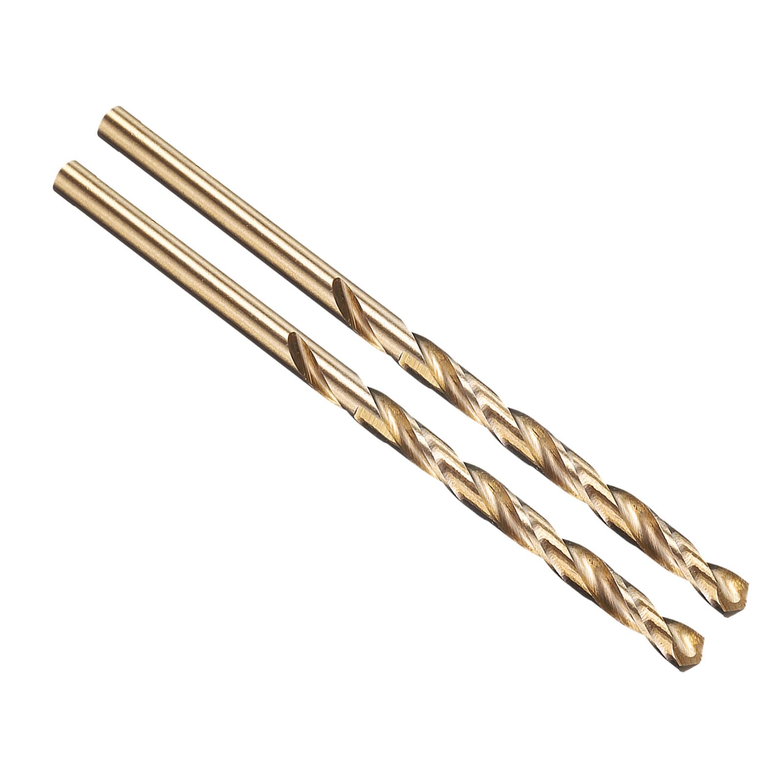 PATIKIL 4mm Drill Bit 5/32", M35 Cobalt 5% High-Speed Steel Jobber Straight Shank 135ยฐ Gold Finish for Stainless Steel Hard Metal - 2 Pack