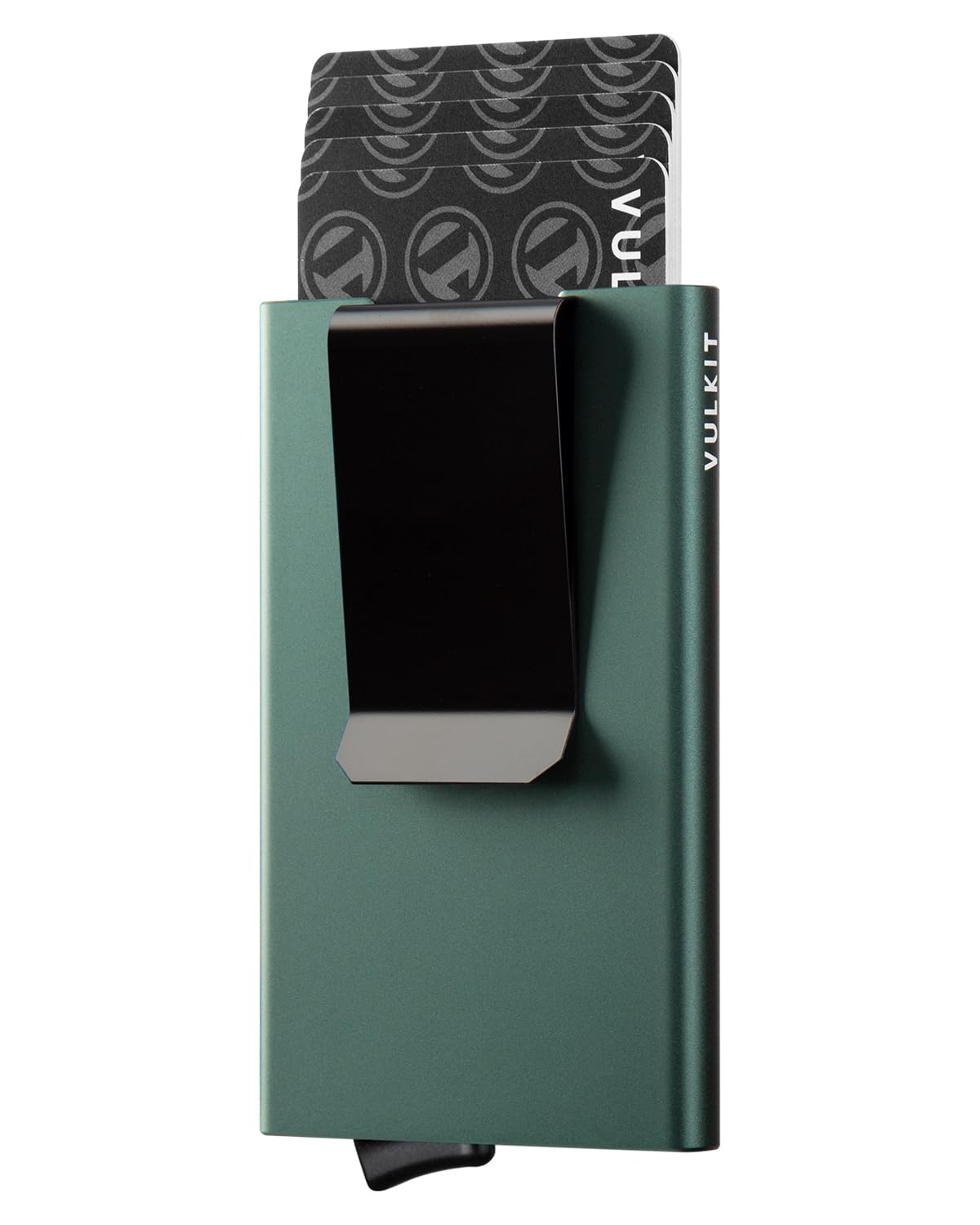 VULKIT Minimalist Wallet With Money Clip, RFID Blocking Pop Up Card Holder Slim Metal Wallet For Men