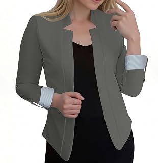 Blazers for Women Fall Fashion Striped Lined Suit Jackets Trendy Interview Outfits Lapel Open Front Suit