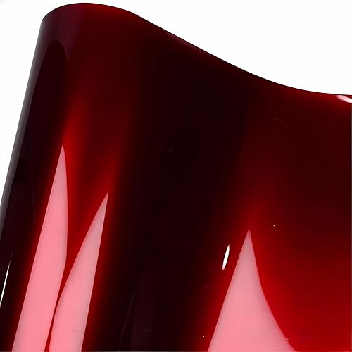 5FT x 50FT Car Wrap Vinyl Roll with PET Liner Gloss Liquid Metal Dragon Blood Red for Automotive SUV Truck Bike Boat,Bubble-Free Low Viscosity Adhesive,Repositionable,UV Protection