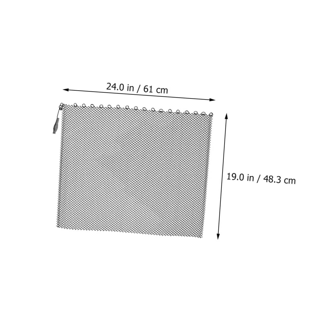 Rideaux en Maille pour Cheminée, 2 Panneaux Noirs en Fer