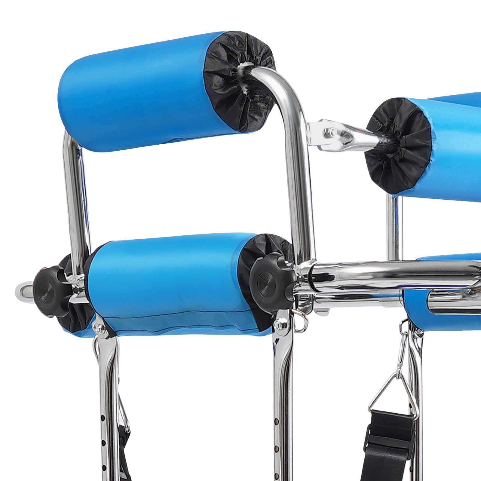 Walker para personas mayores, 10 alturas ajustables, marco de rehabilitación hemiplejia, andador de pie con 8 ruedas, protección contra caídas, andador médico portátil para personas de 150 –