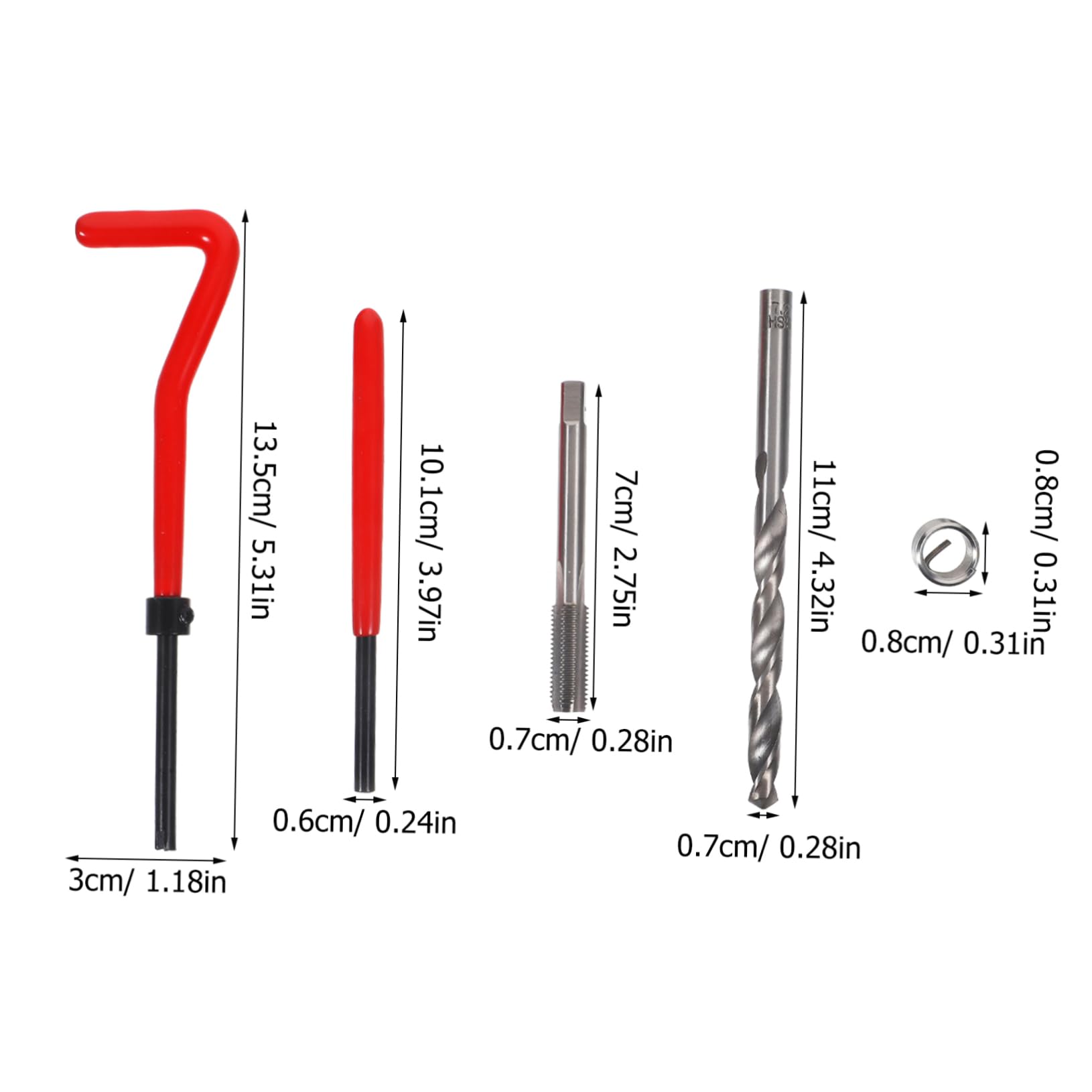 Ciieeo Thread Repair Kit M7 25pcs Thread Inserts Professional DIY Compact Portable