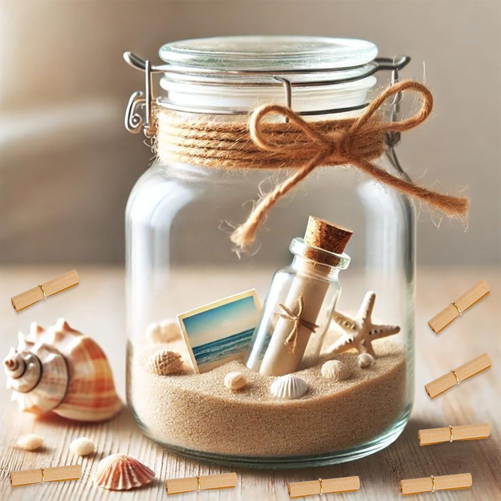 CRASPIRE 100Pcs Mini Scroll Paper Vintage Message in a Bottle Papers Burlywood Parchment Writing Wishing Roll Wishes Memo Birthday Party Anniversary Celebrations Valentine Wedding Decor