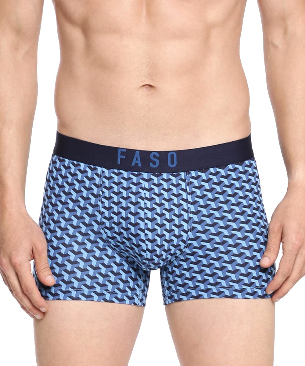 F A S O Mens Organic Cotton Printed Trunk