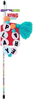 KONG Cat Teaser Wand Toy Friendship - Interactive Feather Wand for Pouncing, Batting & Hunting Instincts