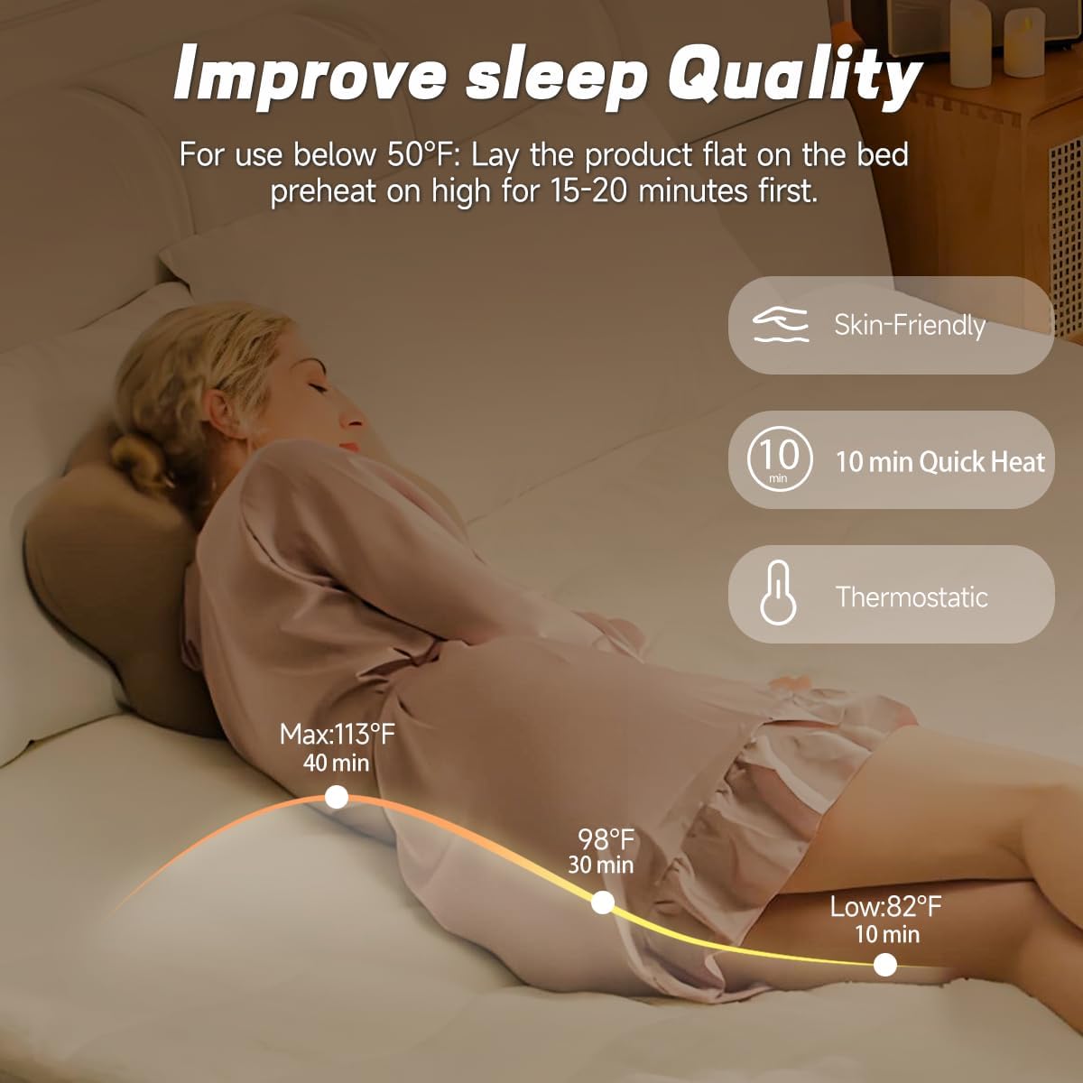 Heated Mattress Pad Mini Twin Size - Single Control Electric Mattress Pad with 4 Heat Settings & 10 Hour Auto Off, Fast Heating Bed Warmer Mattress Deep Pocket Machine Washable,31"x 55"