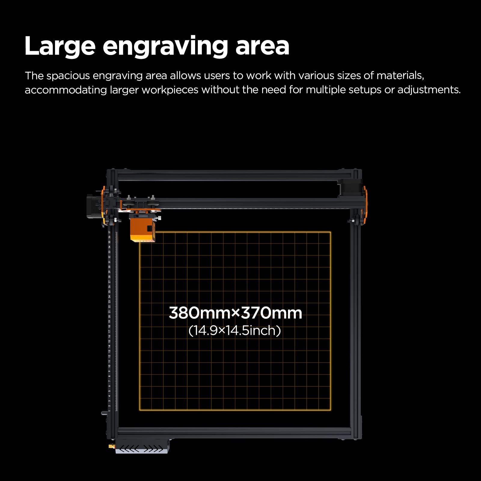 Acmer P1 S Pro MáQuina de Grabado LáSer, Superficie de Grabado de 380 × 370 mm, Cortadora LáSer para Proyectos de Bricolaje en Madera, Metal, AcríLico, Cuero, Etc. (Negro 10w)