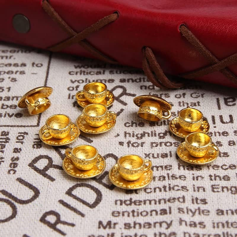 Acxico 30Pcs Coffee Cup and Tray Charms/Pendants Antiqued Silver Double Sided 3D 14 x 14 mm DIY Handmade Accessories - Image 7