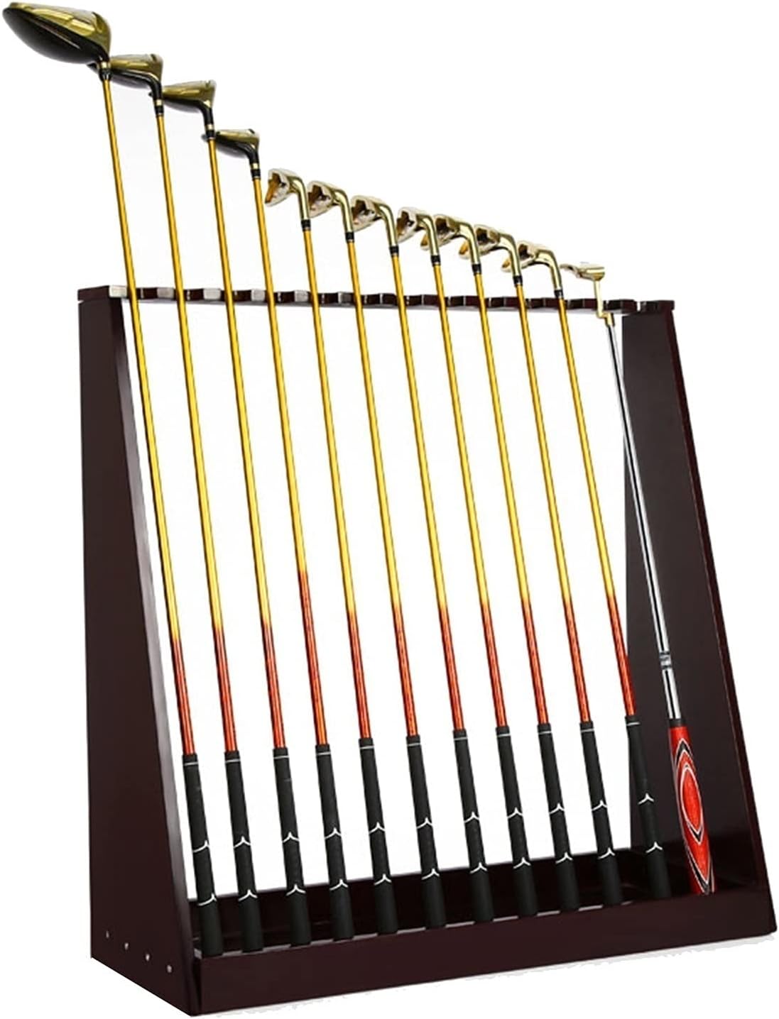 Golf Club Floor-Standing Display Rack, Organizers 13 Holes Wooden Storage Golf Putter Stand, Brown, for Garage Equipment Storage (Size : 80×30×80cm)