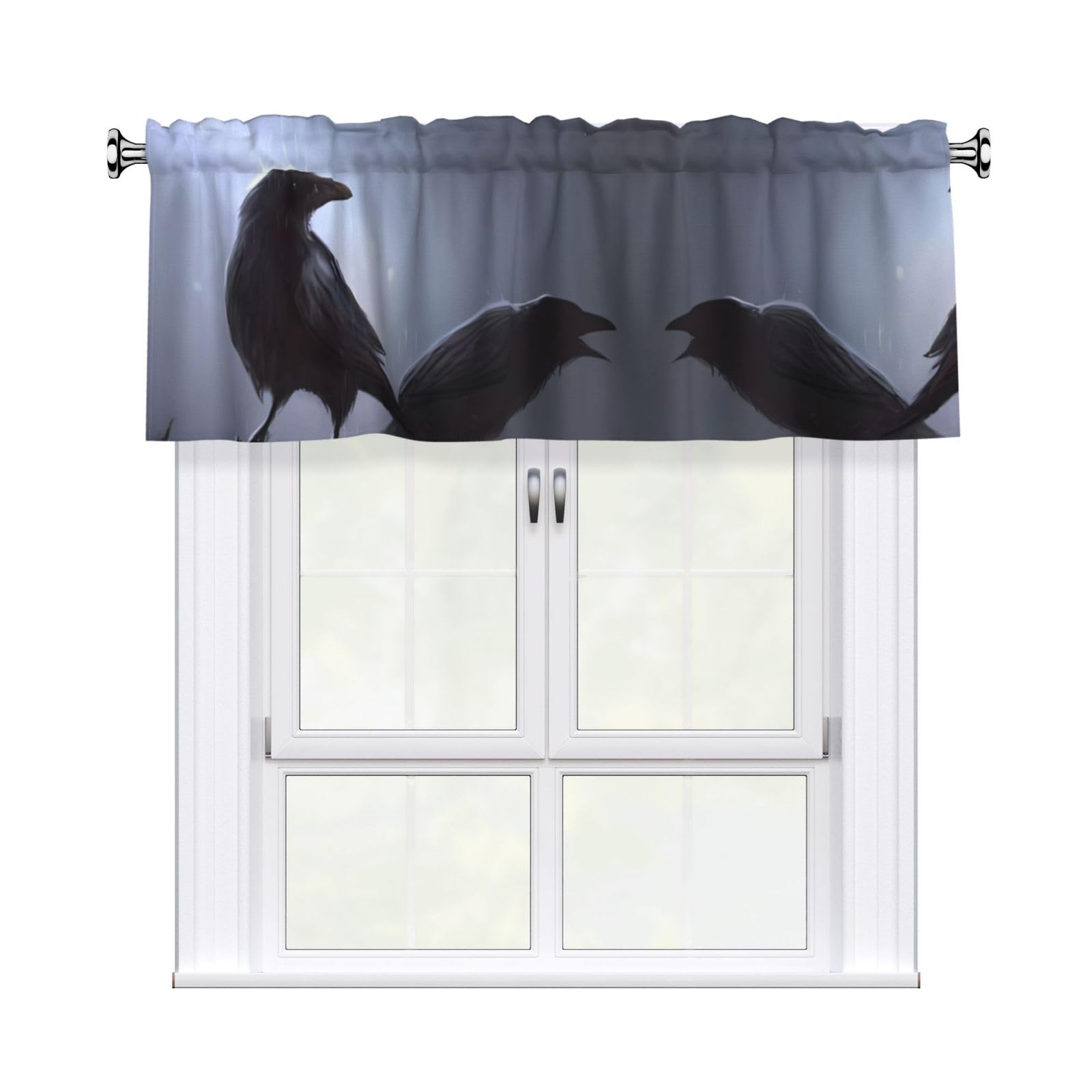 WHJSSF Ravens Prints Housewarming Gift – Peach Skin Window Valance 54x18 for a Cozy Kitchen Refresh